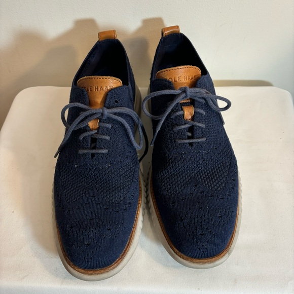 COLE HAAN Sz 7 Oxford Zero Grand Fabric Upper Lace Up Brogues Rubber Soles - Picture 2 of 11